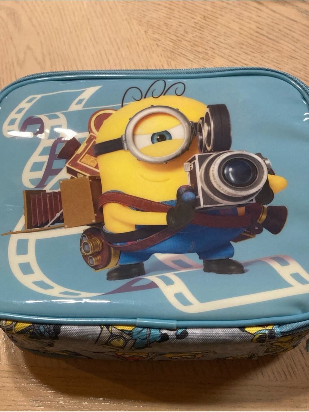 Minions Blue Kids Lunch Bag with Camera Graphic